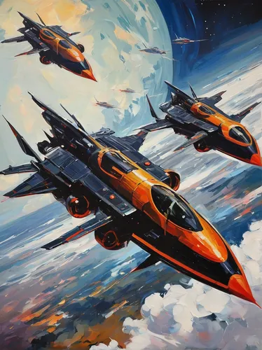 x-wing,space ships,spaceships,delta-wing,vulcania,starship,missiles,cg artwork,space art,sci-fi,sci - fi,predators,trek,lando,fast space cruiser,sci fi,spaceship space,vector,space tourism,ufos,Conceptual Art,Oil color,Oil Color 08