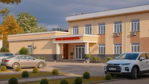 фасад Балнитса,car showroom,school design,oria hotel,driving school,fire and ambulance services academy,fire station,therapy center,company building,3d rendering,new building,hathseput mortuary,car de