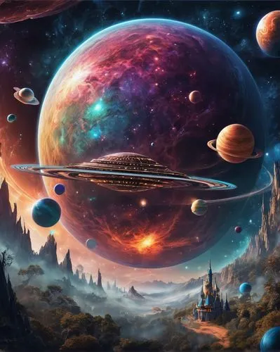 alien planet,planets,space art,alien world,univers,universo,fantasy picture,fantasy landscape,planetary,barsoom,universes,homeworlds,exoplanets,fantasy art,homeworld,planetaria,planet eart,planetary system,futuristic landscape,interplanetary,Illustration,Realistic Fantasy,Realistic Fantasy 02