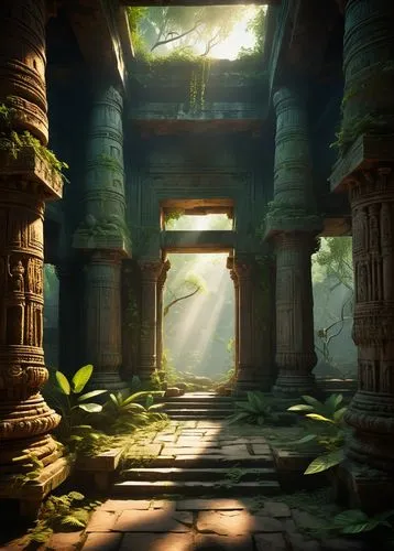 древний заросший индийский храм,artemis temple,vimana,temple,ancient city,labyrinthian,nagaraja,mausoleum ruins,ellora,sanctum,ruins,ancient buildings,pillars,ancient,ajanta,karunya,tirthankara,ancien