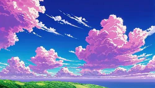 sky,cloudmont,sky clouds,cloudstreet,clouds - sky,clouds,blue sky clouds,landscape background,cloudlike,cielo,skies,cloudscape,summer sky,cumulus clouds,cloud mountains,skyscape,purple landscape,skyboxes,pastel wallpaper,glistening clouds,Illustration,Japanese style,Japanese Style 05