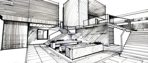 Color and sketch by taking advantage of the warm gray color of the marker.,house drawing,habitat 67,wireframe graphics,interior modern design,3d rendering,archidaily,japanese architecture,modern kitch