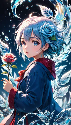 water flower,water rose,myosotis,water forget me not,water-the sword lily,blue chrysanthemum,ocean,underwater background,neptune,piko,celestial chrysanthemum,ocean background,forget-me-not,aqua,blue rose,sea carnations,anchovy,flower water,sea,at sea,Anime,Anime,Realistic