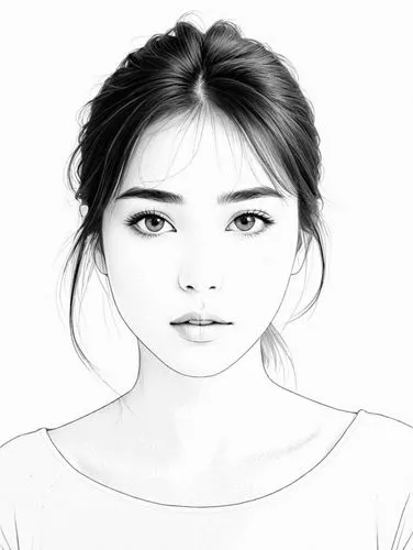 女生，线稿，线条艺术，简洁的线条，简约主义，粗线条,a pencil drawing of a girl's face with short hair,eyes line art,girl portrait,girl drawing,digital drawing,girl on a white background,rotoscoped,Design Sketch,Design Sketch,D