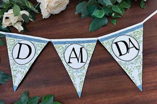 Create an elegant Father's Day bunting featuring a classic design and refined colors for a sophisticated atmosphere.,father's day bunting,easter bunting,pennant garland,candy cane bunting,nautical bun