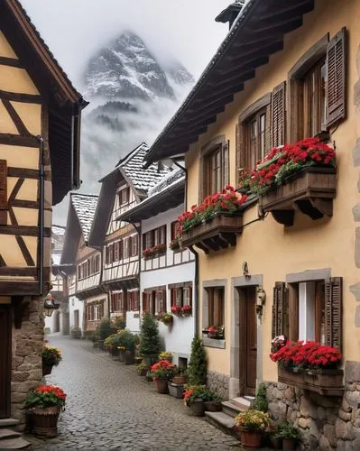 alpine village,half-timbered houses,hallstatt,franconian switzerland,adelboden,escher village,eastern switzerland,switzerlands,grindelwald,alpbach,bernese highlands,mountain village,suiza,switzerland,obwalden,zermatt,winter village,southeast switzerland,appenzell,breitbach,Conceptual Art,Sci-Fi,Sci-Fi 17