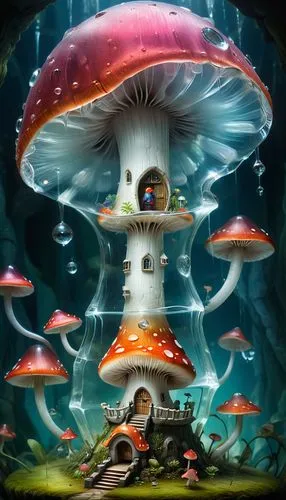 mushroom landscape,mushroom island,club mushroom,agaric,situation mushroom,psychedelic art,medicinal mushroom,mushrooms,mushroom cloud,cloud mushroom,mushroom type,mushrooming,hallucinogenic,mushroom,cubensis,champignon mushroom,forest mushroom,toadstool,fungal science,toadstools,Illustration,Abstract Fantasy,Abstract Fantasy 06