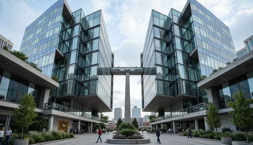 capitaland,glass facade,sathorn,genzyme,difc,glass facades,technopark,broadgate,calpers,interlace,cityu,morphosis,glass building,esade,autostadt wolfsburg,bridgepoint,citicorp,futuristic architecture,hongdan center,office buildings