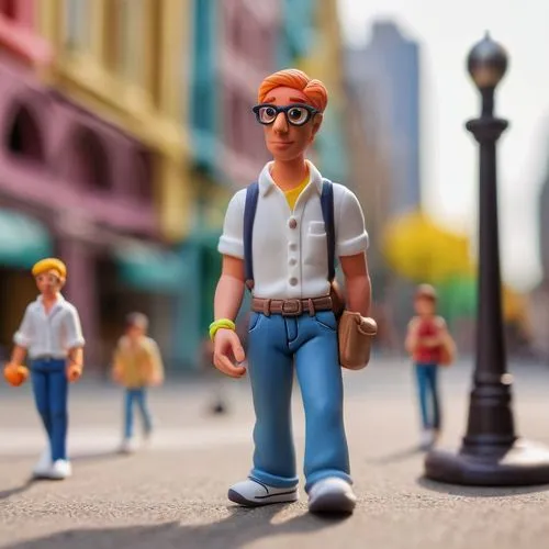 tilt shift,moc chau hill,miniature figures,3d figure,model train figure,toy photos,a pedestrian,retro cartoon people,collectible action figures,playmobil,renderman,miniature figure,depth of field,actionfigure,walkability,3d man,action figure,3d model,miniaturized,plug-in figures,Unique,3D,Clay