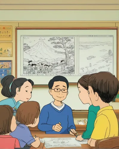 studio ghibli,shirakami-sanchi,matsuno,osomatsu,doraemon,children drawing,children studying,pyongyang,cool woodblock images,elementary school,korean history,classroom,fukushima,paper boat,kindergarten,north korea,animated cartoon,arrowroot family,hiyayakko,elementary,Illustration,Children,Children 05