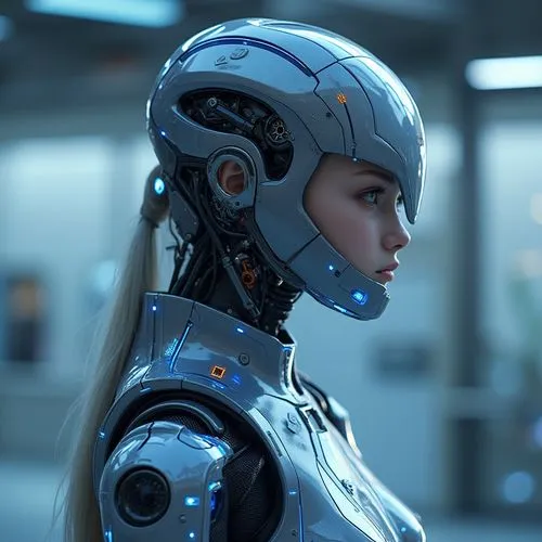 girl, ,a woman with long blond hair in a sci - fi fidget costume,cyborg,valerian,ai,fembot,automatica,cyberia