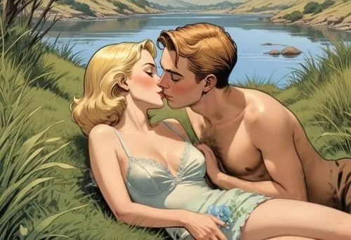 mcginnis,romantic scene,dilton,valentine day's pin up,honeymoon,kissing