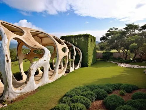 earthship,biospheres,futuristic architecture,gaudi park,ecotopia,futuristic art museum,Photography,General,Realistic