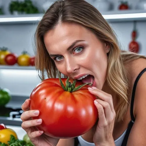 woman eating apple,orthorexia,roma tomato,tomato,bellpepper,roma tomatoes,veggie,tomatos,tomatoes,lycopene,green tomatoe,gyo,vegetarianism,pomodoro,red tomato,organic food,verduras,washing vegetables,alimentos,nutritionist,Photography,General,Realistic