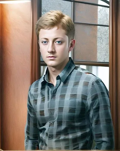 a man standing in front of a wooden cabinet,devlin,gingrichian,eichel,culkin,pyro,weasley