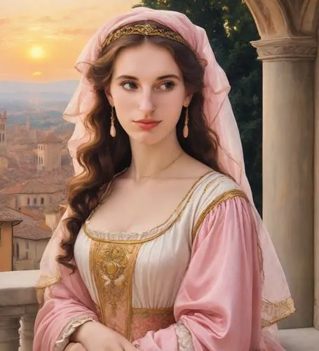 emile vernon,bouguereau,romantic portrait,portrait of a girl,la violetta,girl in a historic way,cepora judith,fantasy portrait,bougereau,young woman,princess sofia,rome 2,artemisia,accolade,renaissance,rapunzel,lacerta,la nascita di venere,italian painter,aphrodite,Digital Art,Classicism