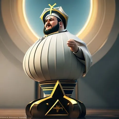 Fat Catholic priest,sultan,master lamp,angel moroni,rabbi,emperor of space,gnome,despicable me,treibball,disney baymax,lamp,ottoman,tutankhamun,emperor,crown render,pickelhaube,admiral von tromp,king 