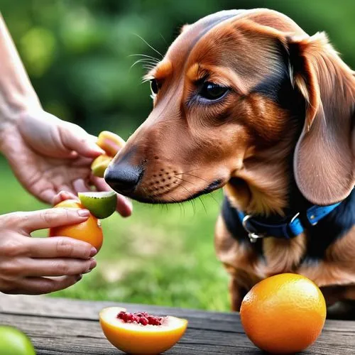 pet vitamins & supplements,dog puppy while it is eating,dachshund,dachshund yorkshire,baby playing with food,dog-photography,dog photography,dog chew toy,wiener melange,oranges,bavarian mountain hound,small animal food,aperol,appenzeller sennenhund,finger food,summer foods,fresh fruit,dog playing,woman eating apple,fresh fruits,Photography,General,Realistic