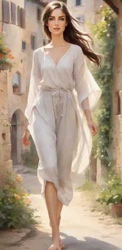 woman walking,farhadi,anfisa,eleftheria,naina,nargis,parvaneh,sheherazade,seoige,ahlam,tropico,hande,rotoscoping,kareena,ephesus,genesis land in jerusalem,jerusalemite,walking in a spring,girl in a historic way,mervat,Digital Art,Watercolor