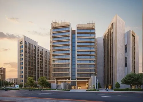 Create an environment and background around this office building located in Riyadh. do not change anything to the building itself
,largest hotel in dubai,sharjah,tallest hotel dubai,qasr al watan,khob