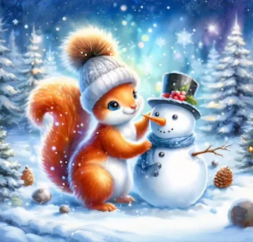 christmas snowy background,christmas fox,winter animals,christmas snowman,christmas animals,snowman