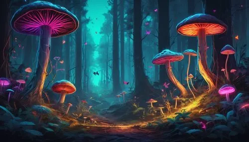 mushroom landscape,forest mushrooms,fairy forest,mushrooms,mushroom island,forest mushroom,cartoon forest,toadstools,fairy world,fairy village,forest floor,fairytale forest,enchanted forest,elven forest,forest of dreams,brown mushrooms,fantasy landscape,club mushroom,fungi,mushroom type,Conceptual Art,Fantasy,Fantasy 02