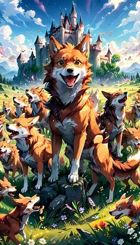 fox stacked animals,foxes,fox,vulpes vulpes,foxhunting,adorable fox,Anime,Anime,Realistic