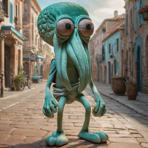 calamari,et,cgi,extraterrestrial,alien,extraterrestrial life,cuthulu,scampi,aliens,alien planet,pelagonie,kolak,cephalopod,b3d,cachupa,anthropomorphized animals,knauel,knuffig,cg artwork,russo-european laika,Photography,General,Natural