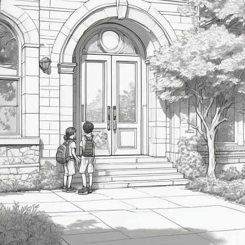 cwru,shinran,schoolyard,penciling,dorms,afterschool,Illustration,Black and White,Black and White 08