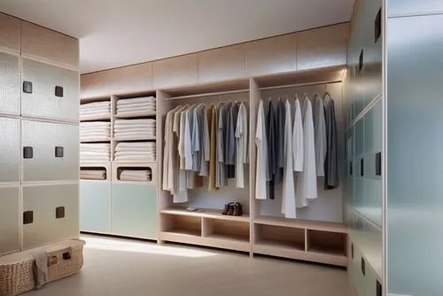 a walk in closet with white shelves and light tan walls,walk-in closet,wardrobes,closets,mudroom,closet,storage cabinet,Photography,General,Natural