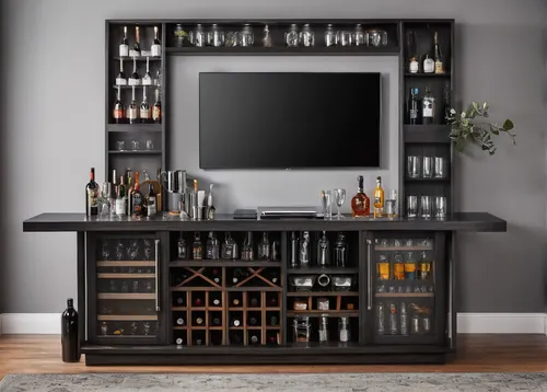 liquor bar,wine rack,bar counter,wine cooler,entertainment center,tv cabinet,bar,unique bar,wine bottle range,wine bar,dark cabinetry,piano bar,wine boxes,spice rack,kitchen cart,cabinet,beer table sets,sideboard,wine cellar,dark cabinets,Unique,Design,Knolling