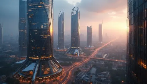 guangzhou,shanghai,chengdu,dubay,tianjin,futuristic architecture,shenzhen,urban towers,dubia,shangai,supertall,moscow city,chongqing,shenzen,xujiahui,wanxiang,changsha,tallest hotel dubai,international towers,lotte world tower,Photography,General,Realistic