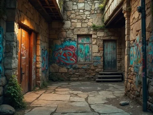 alley,graffiti,graffiti art,alleyway,alleyways,alleys,graffitti,urban art,urban street art,alleycat,urban,urban landscape,grafitti,abandoned places,abandoned building,abandoned place,barajneh,martre,abandoned,narrow street,Photography,General,Realistic