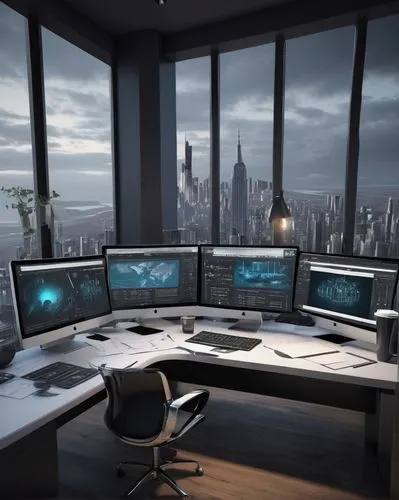 modern office,computer room,oscorp,workstations,control center,computer workstation,control desk,cybertrader,the server room,cyberport,fractal design,trading floor,blur office background,cybertown,offices,workspaces,monitors,cybercity,working space,cyberview,Conceptual Art,Fantasy,Fantasy 34