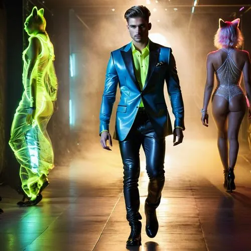 formichetti,catwalk,dsquared,mugler,goldin,neon body painting,Photography,General,Natural