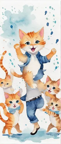 watercolor cat,oktoberfest cats,red tabby,tea party cat,calico cat,rain cats and dogs,watercolor background,cats playing,watercolor baby items,watercolor paper,watercolor paint,cartoon cat,watercolors,felidae,stray cats,cat doodles,watercolor,cats,water splashes,felines,Illustration,Paper based,Paper Based 25