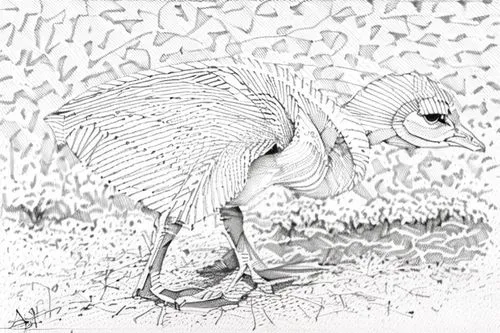 brolga,paradoxornithidae,peafowl,shoebill,bird illustration,guineafowl,archaeopteryx,galliformes,anicetus,demoiselle crane,restoration,phoenicopterus,ibis,oviraptorid,reconstruction,peafowls,anchiornis,kagu,haliaeetus leucocephalus,platycercus,Design Sketch,Design Sketch,Hand-drawn Line Art