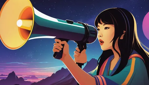 electric megaphone,astronomer,megaphone,dribbble,sci fiction illustration,vector illustration,horoscope libra,vector graphic,vector art,telescope,life stage icon,astronomy,spotify icon,girl with speech bubble,astronomers,game illustration,dribbble icon,twitch icon,planetarium,vector design,Illustration,Japanese style,Japanese Style 21