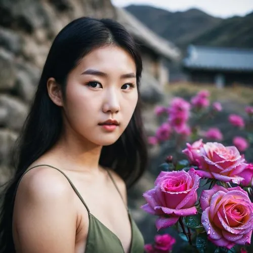 going commando, 17 years old, korean,beautiful girl with flowers,with roses,girl in flowers,holding flowers,japan rose,blooming roses,roses,pink roses,vosges-rose,rosa-sinensis,rose bloom,asian girl,f