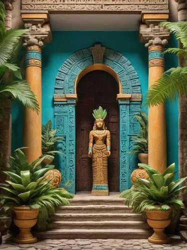 terracottas,karnak,glyptotek,aztec,pakal,entrada,sindbad,artemis temple,egyptian temple,terracotta,kukulkan,house with caryatids,olmec,hacienda,mesoamerican,house entrance,aztecas,puertas,cleopatra,nefertiti,Unique,3D,Garage Kits