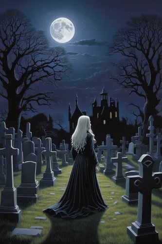 burial ground,life after death,of mourning,dance of death,mourning,graveyard,grave stones,gravestones,halloween illustration,resting place,tombstones,dead bride,memento mori,cemetary,gothic style,old graveyard,half-mourning,gothic woman,grave light,gothic,Conceptual Art,Daily,Daily 27