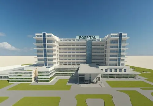 the hospital is located in the shape of an oval,microtel,novotel,university hospital,hotel riviera,golf hotel,medical center,Photography,General,Realistic