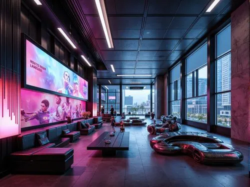 car showroom,game room,lobby,dealership,clubroom,meeting room,drive-in theater,car dealership,car salon,livingroom,garage,loft,living room,modern office,modern room,conference room,drive in restaurant,movie theater,blur office background,car boutique