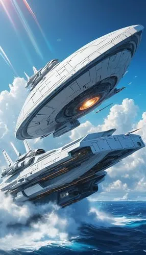 enterprise,skyship,supercarriers,airships,supercarrier,armada,uss voyager,megaships,nacelles,carrack,battlecruiser,helicarrier,star ship,amfleet,skyterra,starship,ship releases,ufo intercept,gradius,voyagers,Conceptual Art,Fantasy,Fantasy 03