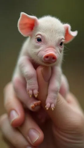 someone is holding a baby pig in their hand,mini pig,piglet,teacup pigs,pigmy,piggie,piglets,kawaii pig,oink,piggy,piggly,piggish,pig,pigmentary,pot-bellied pig,porker,cartoon pig,porcine,hoglet,babi,