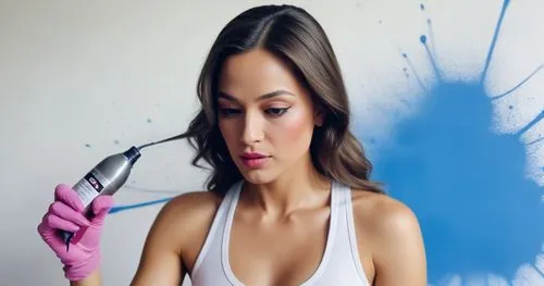 Woman is spray painted art ,a woman is standing near a wall with makeup on,evigan,portrait background,youtube card,luddington,roimata,tessmacher