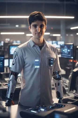 nikola,technician,robotics,man with a computer,automation,employee,engineer,ai,cyborg,tekwan,barista,minibot,robot,artificial intelligence,soft robot,dj,industrial robot,bot,robotic,bot training,Photography,Natural