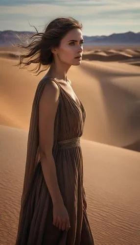 girl on the dune,arrakis,sahara,capture desert,inanna,desertlike,dune,desert background,hypatia,girl in a long dress,ancient egyptian girl,wadjet,saliyah,woman of straw,desert flower,sandstorm,desert,woman walking,the desert,tatooine,Photography,General,Natural