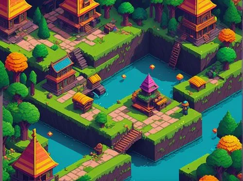 isometric,mountain settlement,fairy chimney,fairy village,mountain village,wishing well,tiny world,chimney,villages,mountain world,tavern,resort town,tileable,witch's house,aurora village,alpine village,knight village,wooden mockup,a small waterfall,fairy house,Illustration,Vector,Vector 08