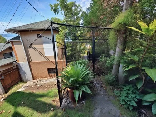 gated ,an entrance to an outside area with plants, bushes and other landscaping,garden fence,fence gate,climbing garden,balcony garden,garden design sydney,garden swing,metal gate,garden door,garden e